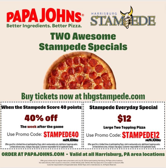 Papa Johns – Official Sponsor of the Stampede
